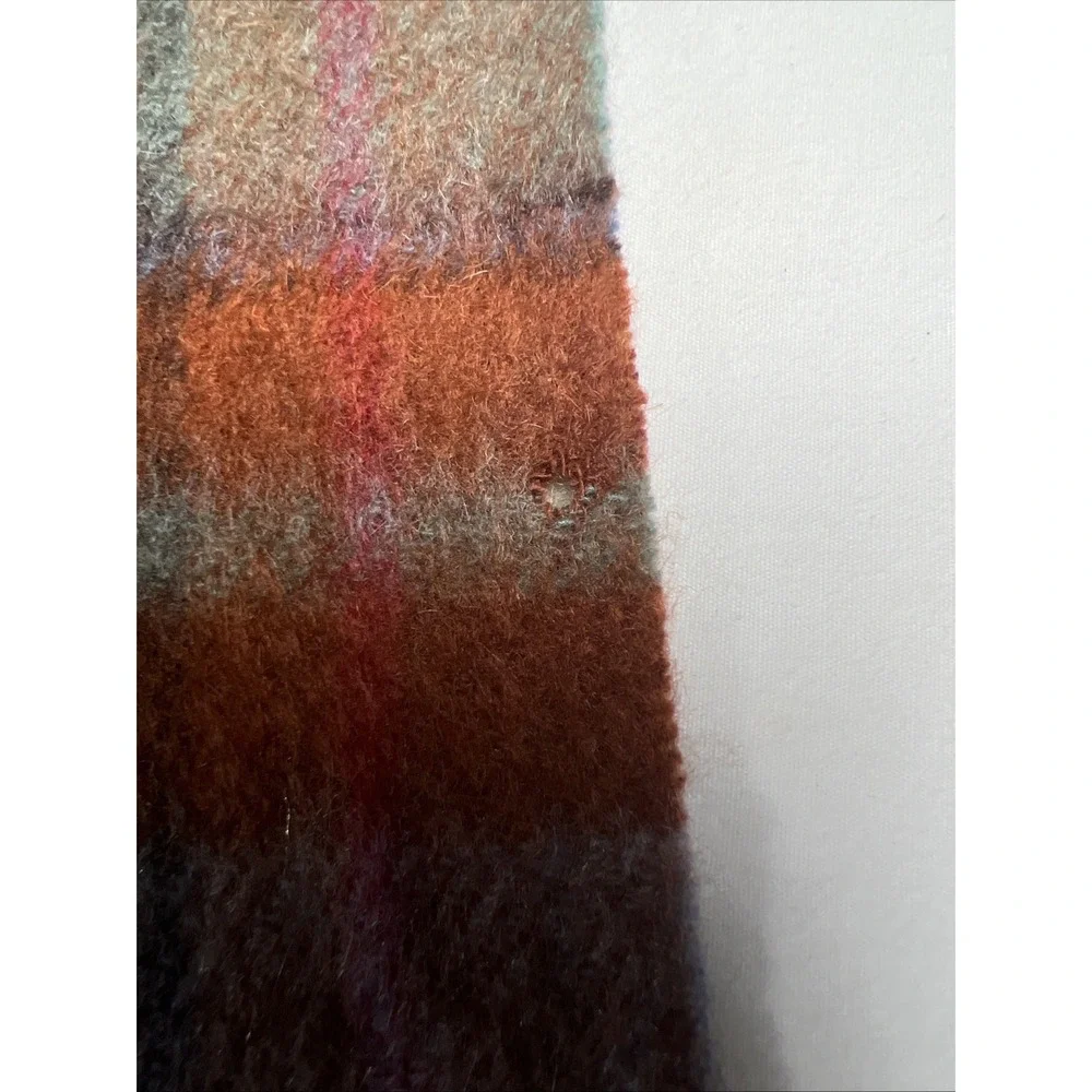 Lochmere Cashmere Scarf Plaid Black Blue